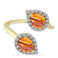 Inel din Argint 925 Placat cu Aur ( 3.82 grame ) cu Jaspul "Lion's Paw" și Topaz Alb 2.83 Carate