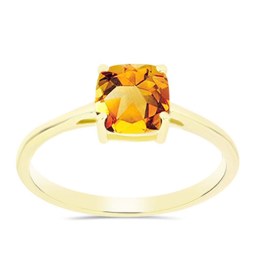 Inel din Argint 925 Placat cu Aur ( 1.53 grame ) cu Citrin Rio Golden 1.33 Carate