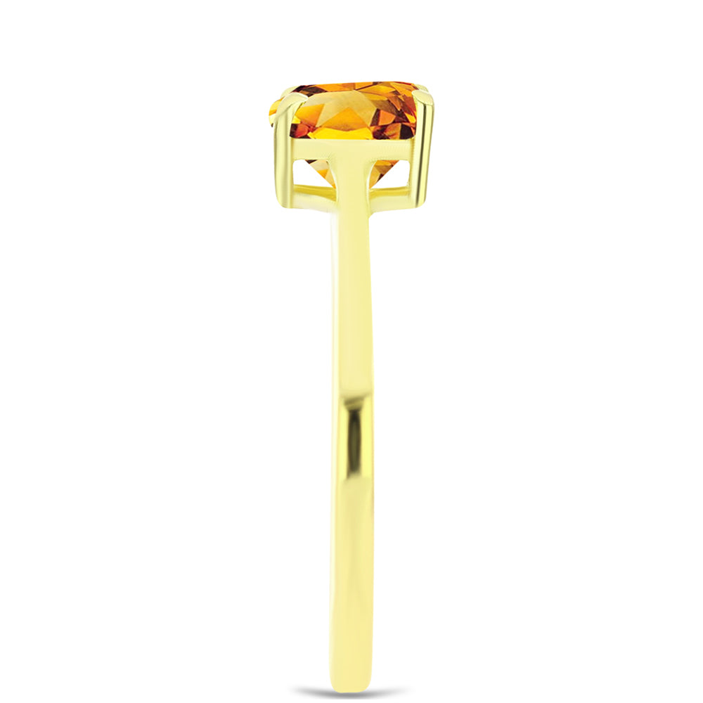 Inel din Argint 925 Placat cu Aur ( 1.53 grame ) cu Citrin Rio Golden 1.33 Carate