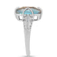 Inel din Argint 925 ( 4.13 grame ) cu Labradorit și Topaz Alb 6.32 Carate