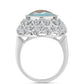 Inel din Argint 925 ( 6.8 grame ) cu Labradorit și Topaz Alb 6.74 Carate