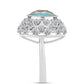 Inel din Argint 925 ( 6.8 grame ) cu Labradorit și Topaz Alb 6.74 Carate