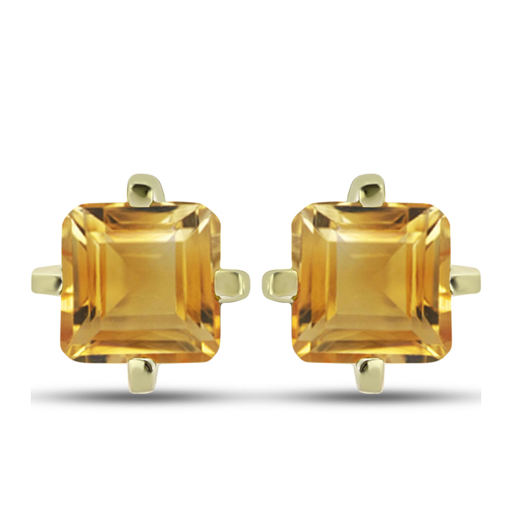Cercei din Argint 925 Placat cu Aur ( 1.07 grame ) cu Citrin Rio Golden 1.26 Carate