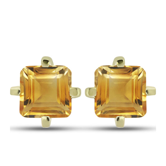 Cercei din Argint 925 Placat cu Aur ( 1.07 grame ) cu Citrin Rio Golden 1.26 Carate