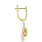 Cercei din Argint 925 Placat cu Aur ( 3.8 grame ) cu Citrin Rio Golden și Topaz Alb 1.98 Carate