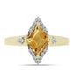 Inel din Argint 925 Placat cu Aur ( 2.94 grame ) cu Citrin Rio Golden și Topaz Alb 1.64 Carate