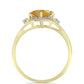 Inel din Argint 925 Placat cu Aur ( 2.94 grame ) cu Citrin Rio Golden și Topaz Alb 1.64 Carate