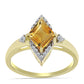 Inel din Argint 925 Placat cu Aur ( 2.94 grame ) cu Citrin Rio Golden și Topaz Alb 1.64 Carate