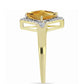 Inel din Argint 925 Placat cu Aur ( 2.94 grame ) cu Citrin Rio Golden și Topaz Alb 1.64 Carate