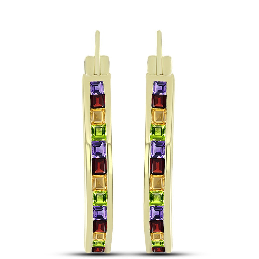 Cercei din Argint 925 Placat cu Aur ( 7.34 grame ) cu Ametist Marocan și Citrin Ural 3.27 Carate