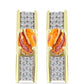 Cercei din Argint 925 Placat cu Aur ( 3.29 grame ) cu Jaspul "Lion's Paw" și Topaz Alb 1.19 Carate