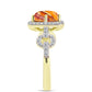 Inel din Argint 925 Placat cu Aur ( 3.31 grame ) cu Jaspul "Lion's Paw" și Topaz Alb 1.44 Carate