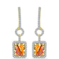 Cercei din Argint 925 Placat cu Aur ( 4.88 grame ) cu Jaspul "Lion's Paw" și Topaz Alb 2.71 Carate