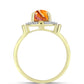 Inel din Argint 925 Placat cu Aur ( 2.88 grame ) cu Jaspul "Lion's Paw" și Topaz Alb 2.18 Carate