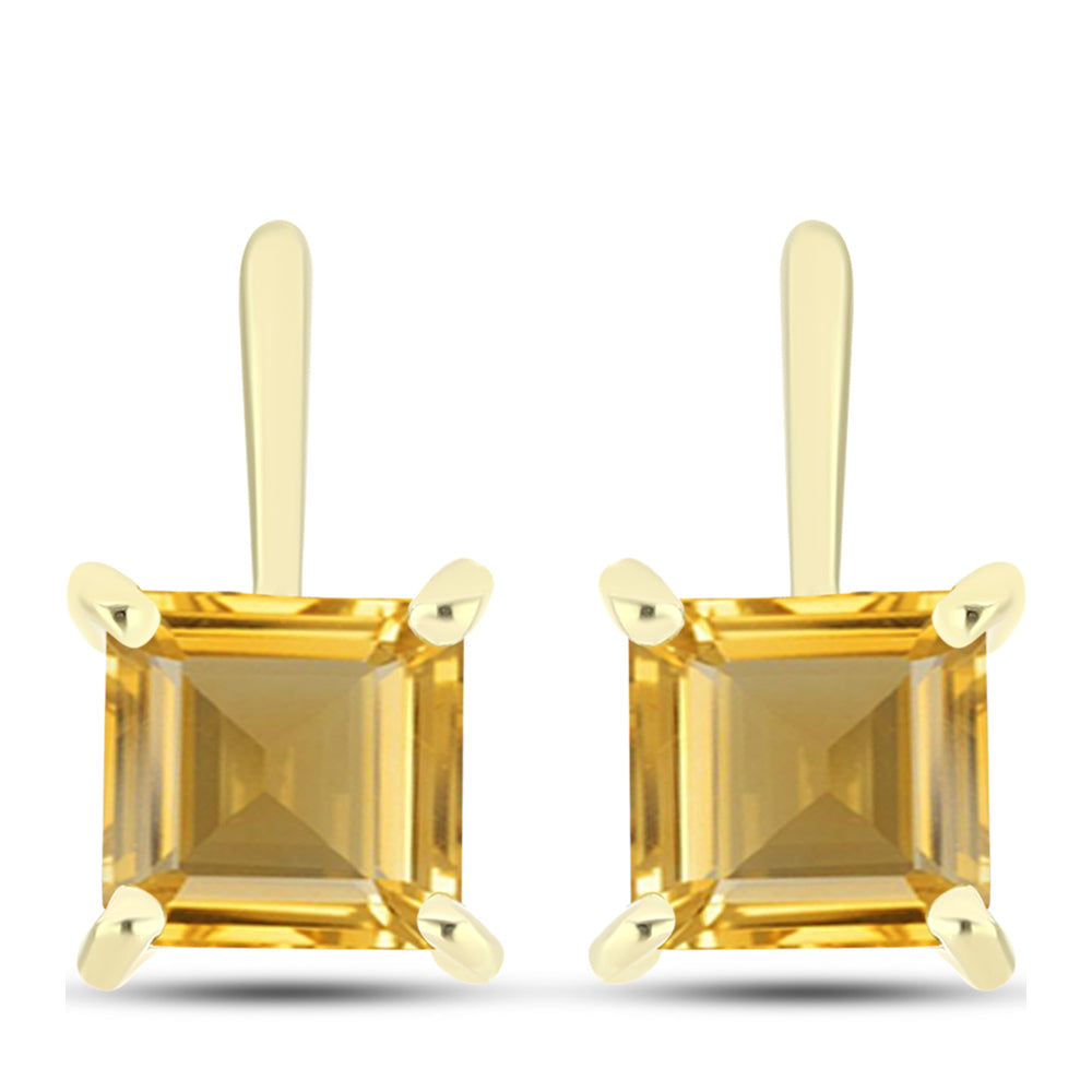 Cercei din Argint 925 Placat cu Aur ( 2.55 grame ) cu Citrin Rio Golden 2.23 Carate