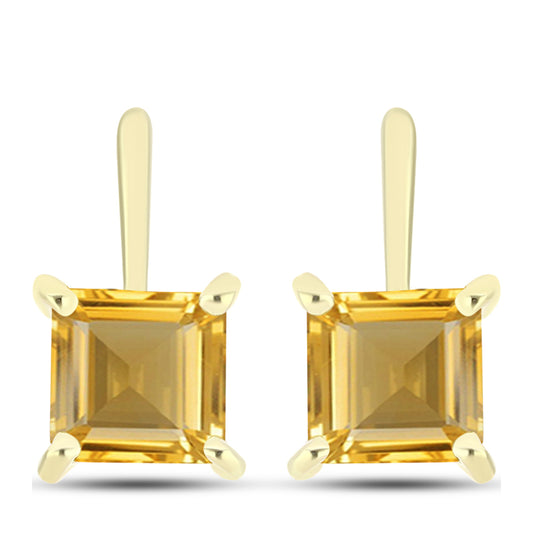 Cercei din Argint 925 Placat cu Aur ( 2.55 grame ) cu Citrin Rio Golden 2.23 Carate