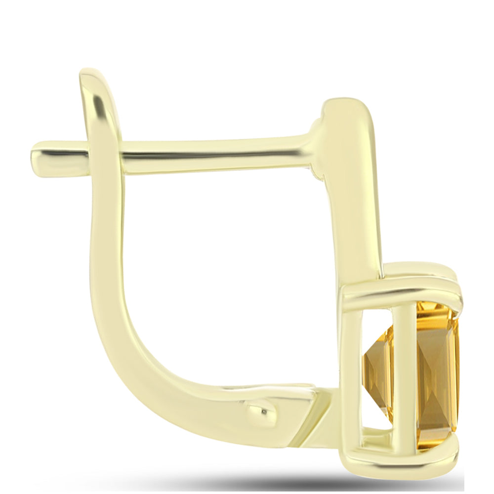 Cercei din Argint 925 Placat cu Aur ( 2.55 grame ) cu Citrin Rio Golden 2.23 Carate 2 
