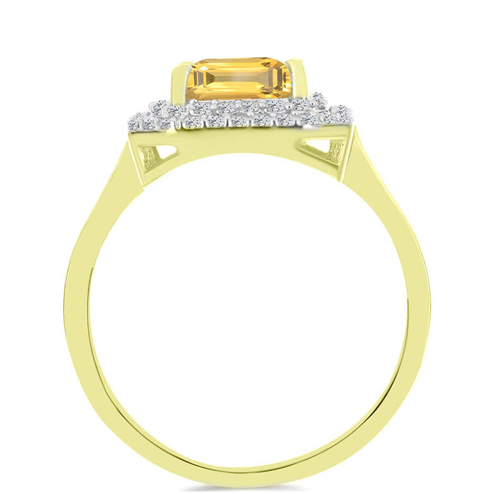 Inel din Argint 925 Placat cu Aur ( 2.94 grame ) cu Citrin Rio Golden și Topaz Alb 2.78 Carate 2 