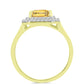 Inel din Argint 925 Placat cu Aur ( 2.94 grame ) cu Citrin Rio Golden și Topaz Alb 2.78 Carate