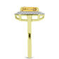 Inel din Argint 925 Placat cu Aur ( 2.94 grame ) cu Citrin Rio Golden și Topaz Alb 2.78 Carate