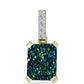 Pandantiv din Argint 925 Placat cu Aur ( 0.81 grame ) cu Drusy Verde și Topaz Alb 2.37 Carate