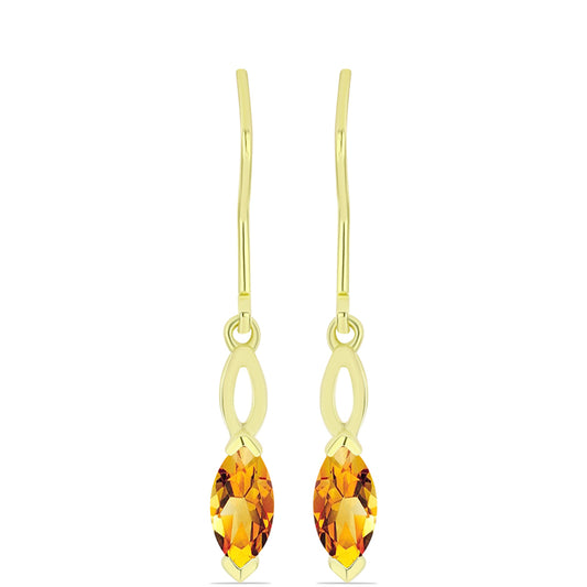 Cercei din Argint 925 Placat cu Aur ( 1.81 grame ) cu Citrin Rio Golden 0.99 Carate