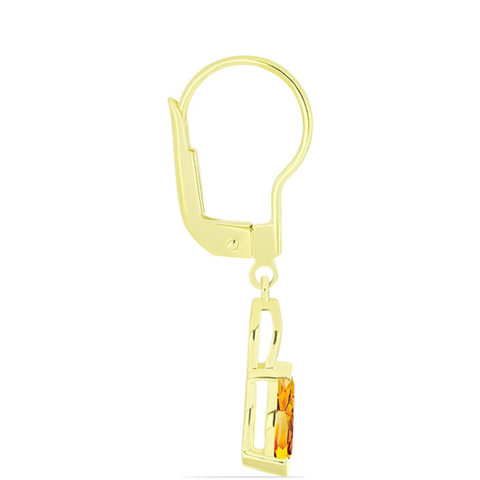 Cercei din Argint 925 Placat cu Aur ( 1.81 grame ) cu Citrin Rio Golden 0.99 Carate