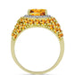 Inel din Argint 925 Placat cu Aur ( 4.37 grame ) cu Citrin Rio Golden și Topaz Alb 4.32 Carate