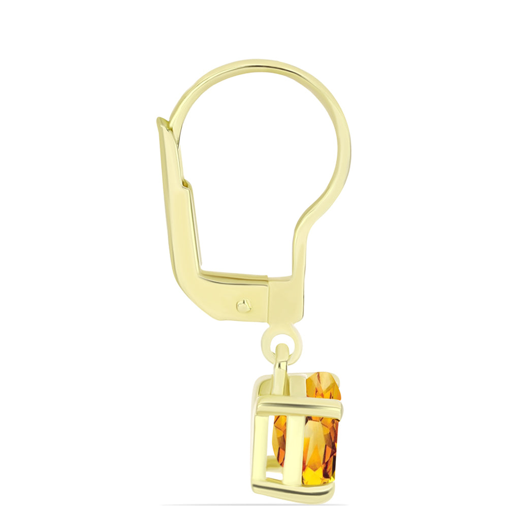 Cercei din Argint 925 Placat cu Aur ( 1.61 grame ) cu Citrin Rio Golden 1.41 Carate