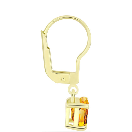 Cercei din Argint 925 Placat cu Aur ( 1.61 grame ) cu Citrin Rio Golden 1.41 Carate