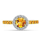 Inel din Argint 925 Placat cu Aur ( 2.1 grame ) cu Citrin Rio Golden și Topaz Alb 1.31 Carate