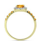Inel din Argint 925 Placat cu Aur ( 2.1 grame ) cu Citrin Rio Golden și Topaz Alb 1.31 Carate
