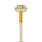 Inel din Argint 925 Placat cu Aur ( 2.1 grame ) cu Citrin Rio Golden și Topaz Alb 1.31 Carate