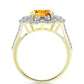 Inel din Argint 925 Placat cu Aur ( 3.37 grame ) cu Citrin Rio Golden și Topaz Alb 3.5 Carate