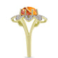 Inel din Argint 925 Placat cu Aur ( 5.18 grame ) cu Jaspul "Lion's Paw" și Topaz Alb 3.23 Carate