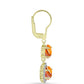 Cercei din Argint 925 Placat cu Aur ( 3.18 grame ) cu Jaspul "Lion's Paw" și Topaz Alb 3.71 Carate