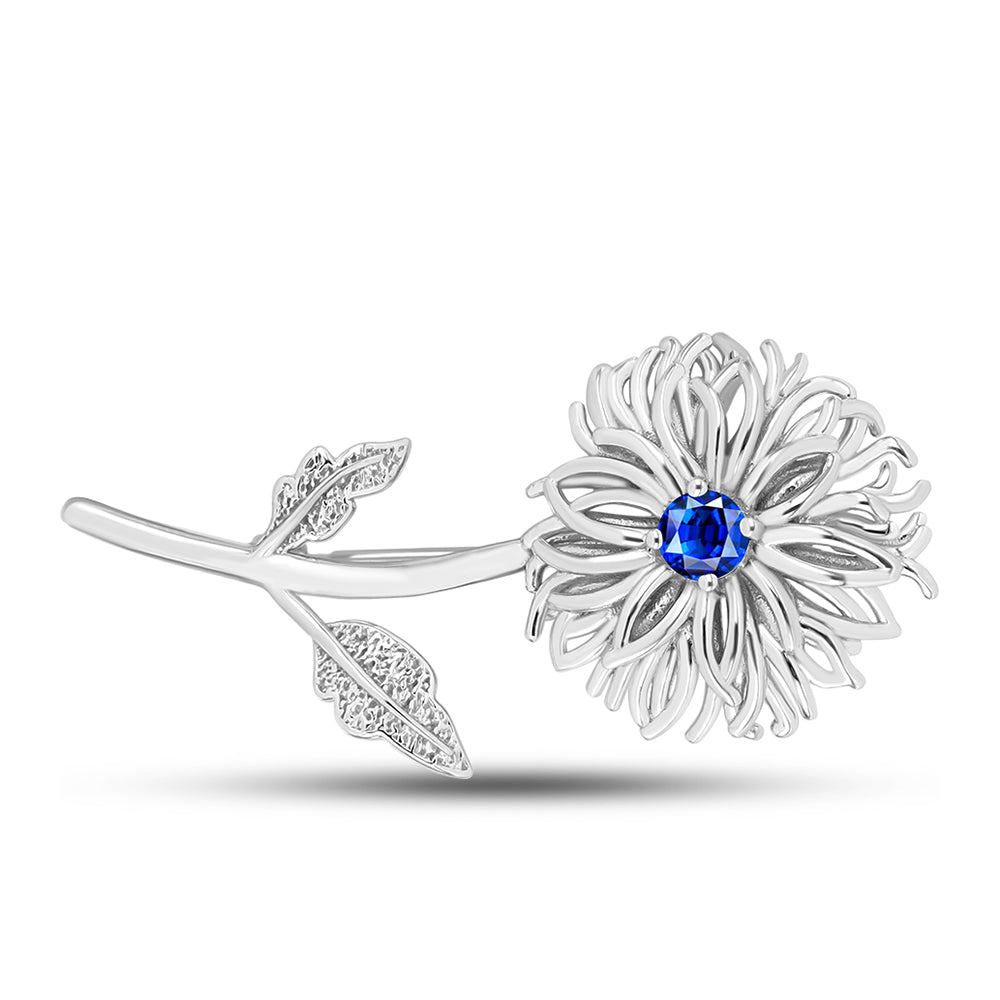 Broşă din Argint 925 ( 4.02 grame ) cu Safir Albastru Australian 0.4 Carate 1 