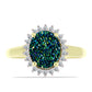 Inel din Argint 925 Placat cu Aur ( 2.62 grame ) cu Drusy Verde și Topaz Alb 3.15 Carate