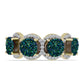 Inel din Argint 925 Placat cu Aur ( 4.47 grame ) cu Drusy Verde și Topaz Alb 6.19 Carate