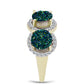 Inel din Argint 925 Placat cu Aur ( 4.47 grame ) cu Drusy Verde și Topaz Alb 6.19 Carate
