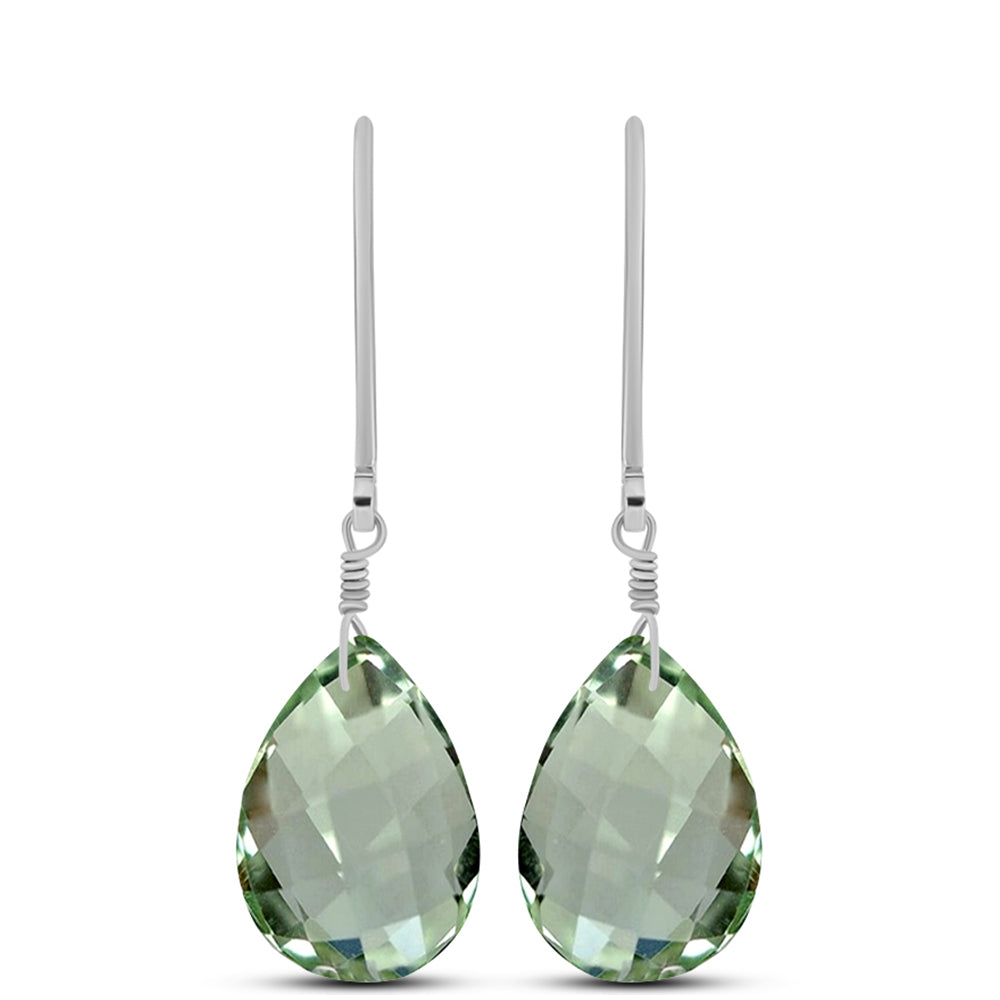 Cercei din Argint 925 ( 0.94 grame ) cu Ametist Verde 9.58 Carate
