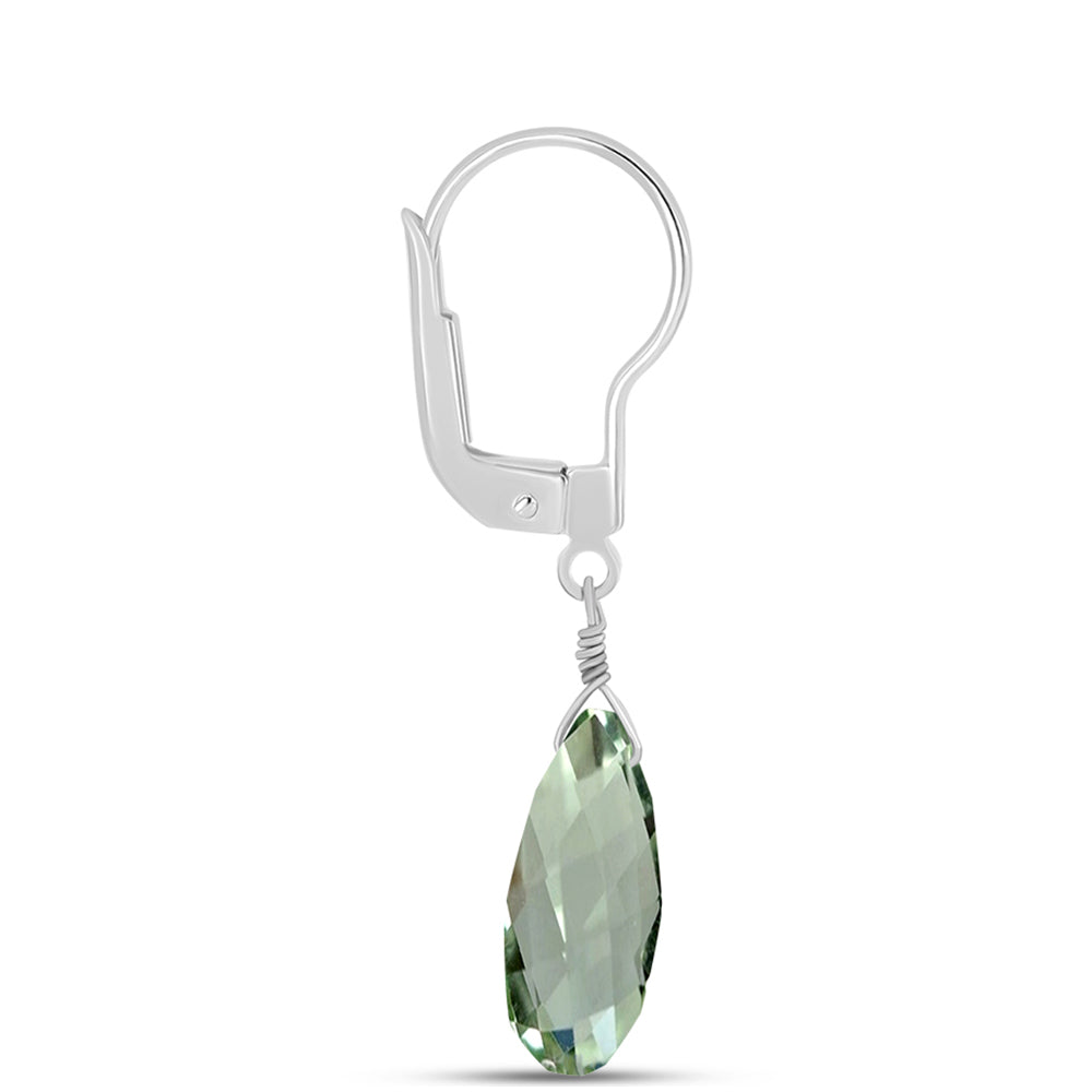 Cercei din Argint 925 ( 0.94 grame ) cu Ametist Verde 9.58 Carate 2 