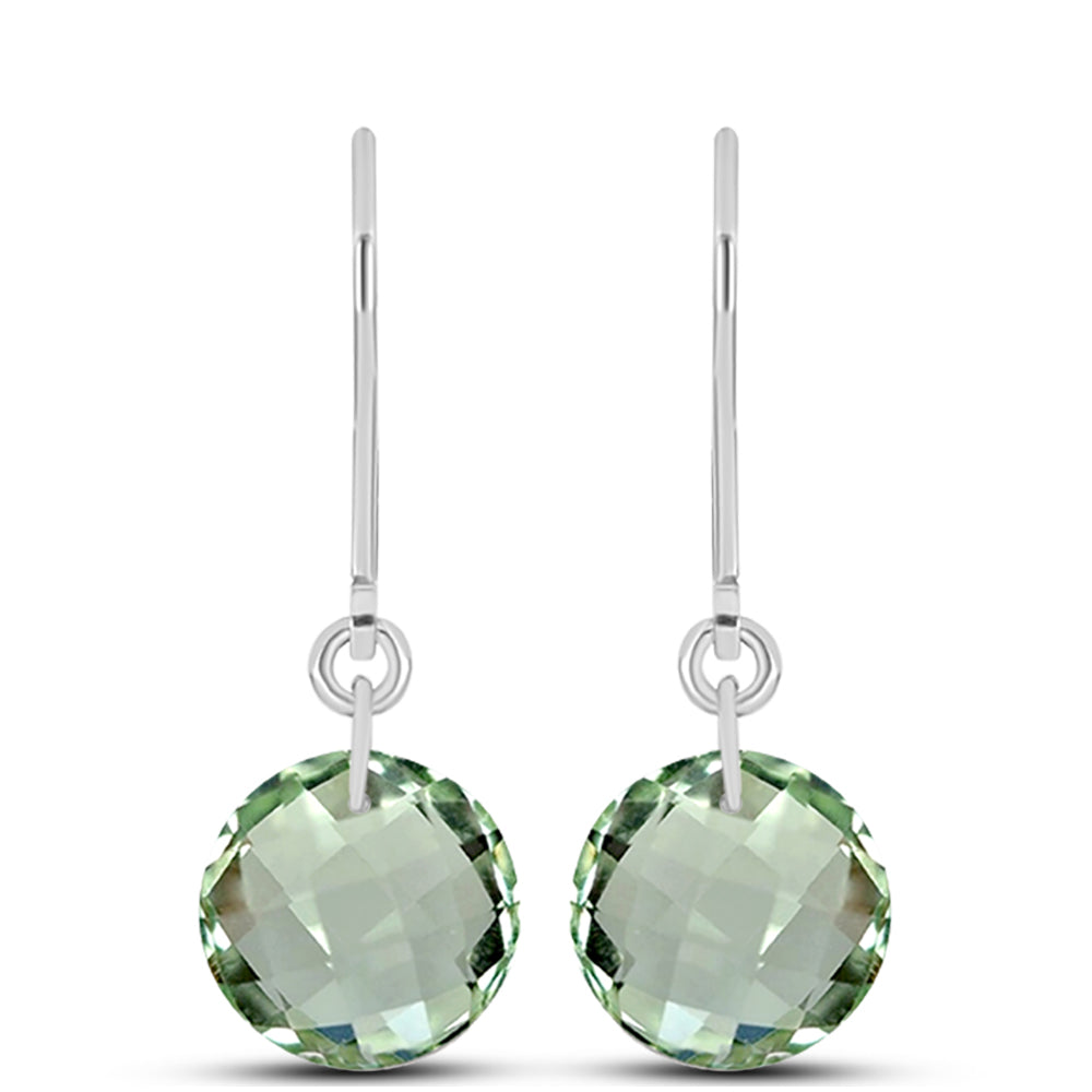 Cercei din Argint 925 ( 0.98 grame ) cu Ametist Verde 6.98 Carate 1 