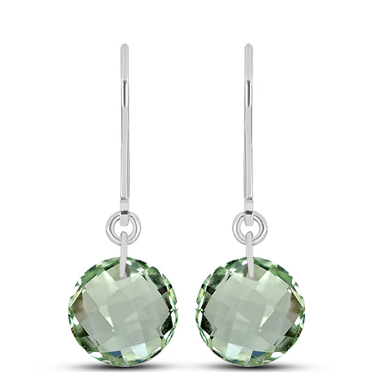 Cercei din Argint 925 ( 0.98 grame ) cu Ametist Verde 6.98 Carate
