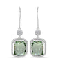 Cercei din Argint 925 ( 4.11 grame ) cu Ametist Verde și Topaz Alb 8.24 Carate