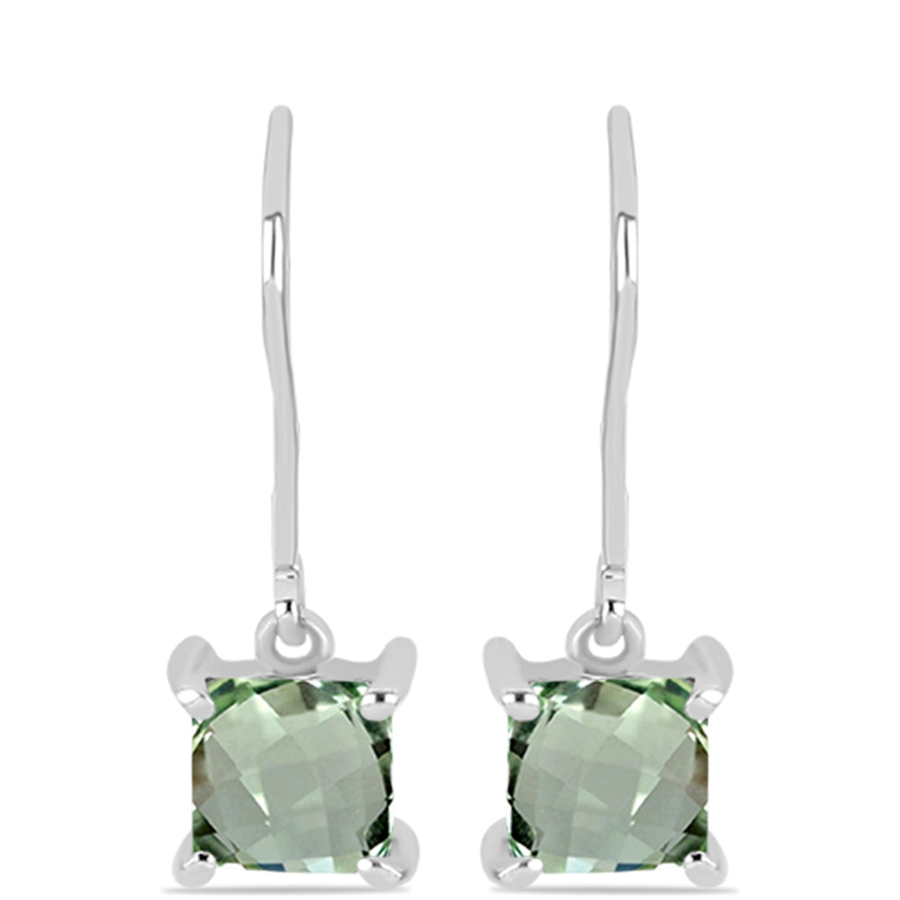 Cercei din Argint 925 ( 1.73 grame ) cu Ametist Verde 2.13 Carate
