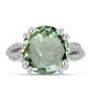 Inel din Argint 925 ( 3.78 grame ) cu Ametist Verde și Topaz Alb 5.67 Carate