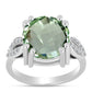 Inel din Argint 925 ( 3.78 grame ) cu Ametist Verde și Topaz Alb 5.67 Carate