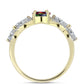 Inel din Argint 925 Placat cu Aur ( 3.1 grame ) cu Opal Etiopian Negru Lega Dembi și Topaz Alb 1.48 Carate