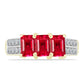 Inel din Argint 925 Placat cu Aur ( 2.6 grame ) cu Agat Roșu și Topaz Alb 1.93 Carate
